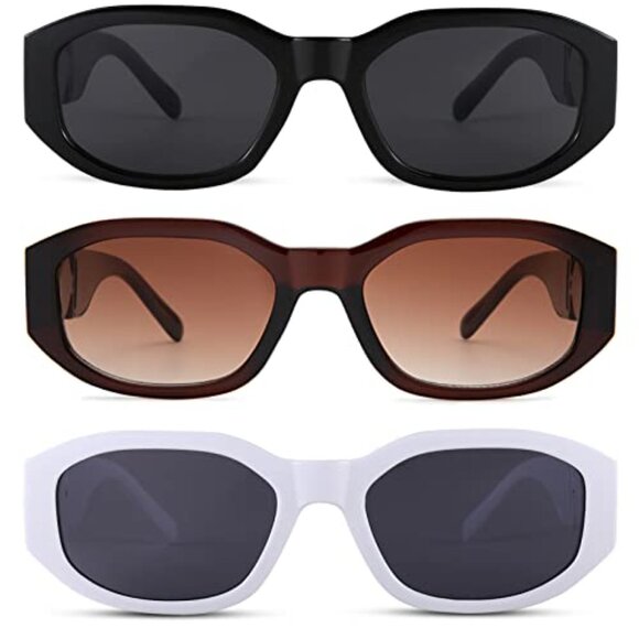 Retro Rectangle Sunglasses Vintage 90s Driving Glasses UV400 Protection Unisex main image 5